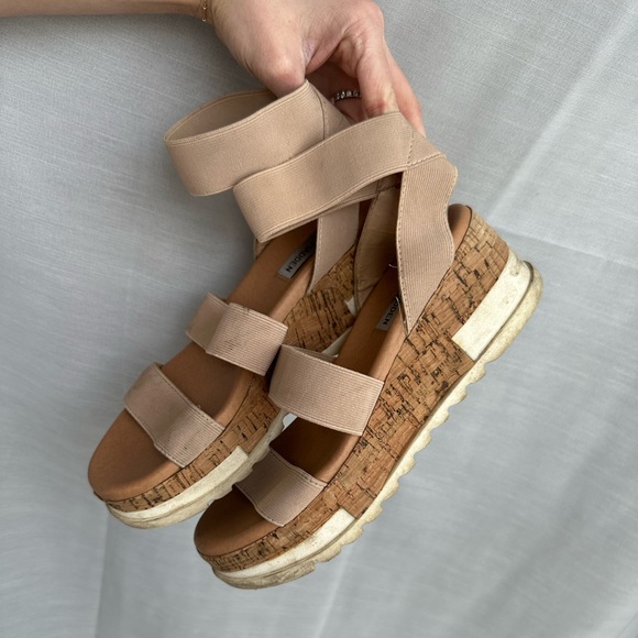 Steve Madden Bandi Platform Wedge Sandals - Picture 1 of 3